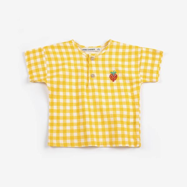 Pixel Strawberry vichy woven blouse
