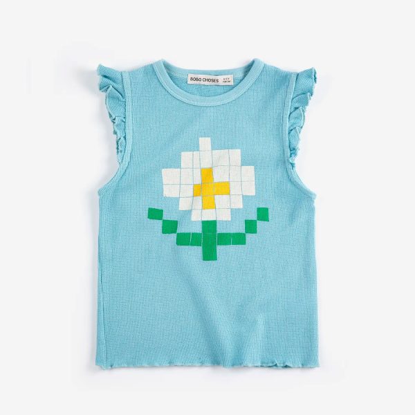 Pixel Daisy ruffled top