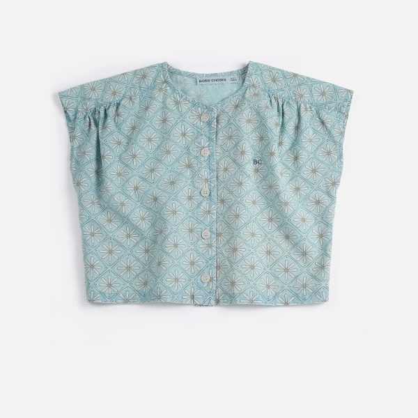Daisy Mosaic all over woven top