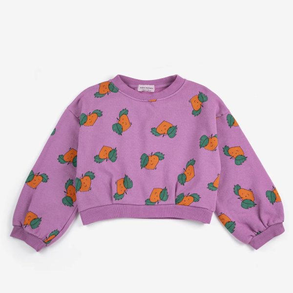 Tangerine all over cropped sweatshirt