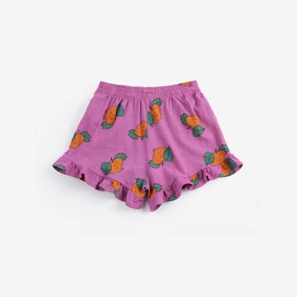 Tangerine all over ruffled shorts