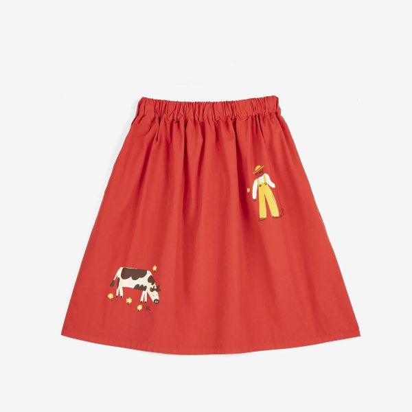 Farm Adventure woven midi skirt