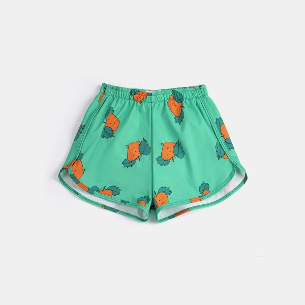 Curious Turnip all over swim trunks