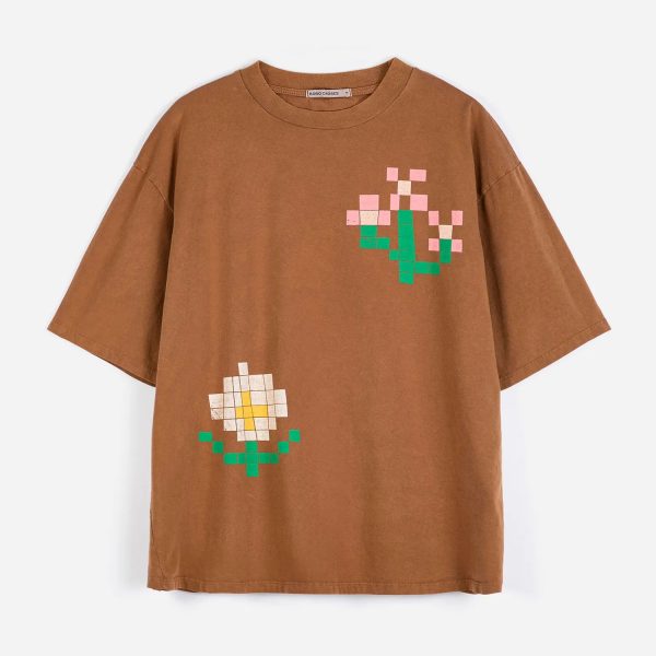 Pixel Flowers oversize T-shirt