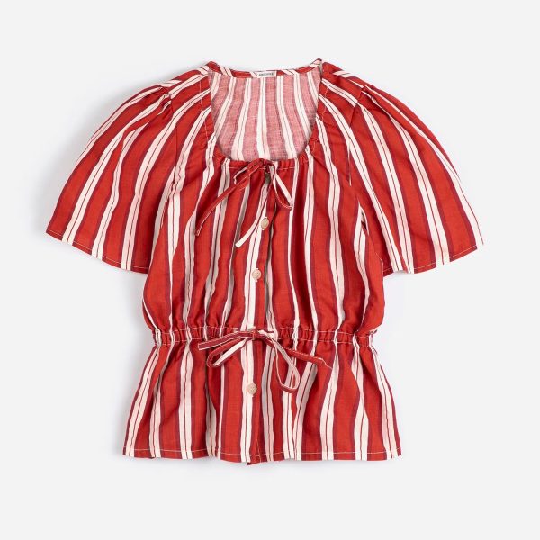 Striped peplum top