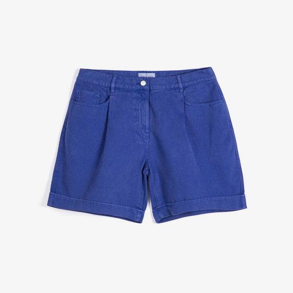 Pleated twill bermudas