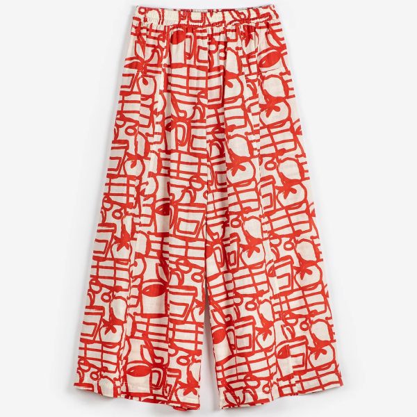 Cookery festival pattern cotton pants