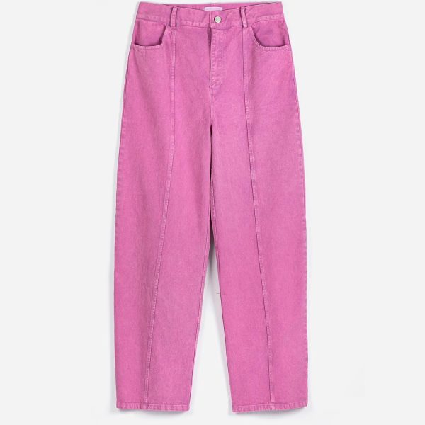 Washed twill boot cut pants