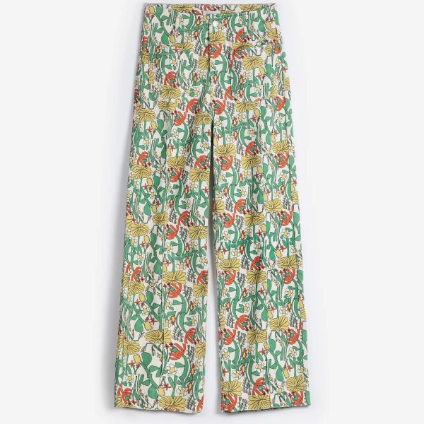Color Herbalists pattern twill cropped pants