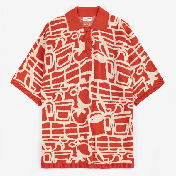 Cookery festival jacquard knitted polo
