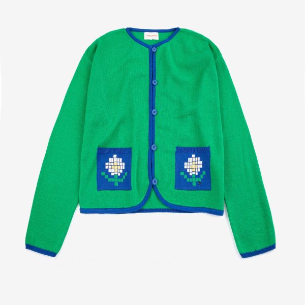 Pixel Daisy fine cotton cardigan