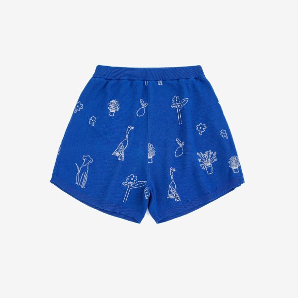 Summer trip jacquard knitted shorts