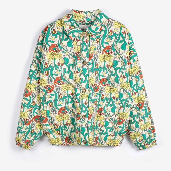 Color Herbalist pattern quilted jacket