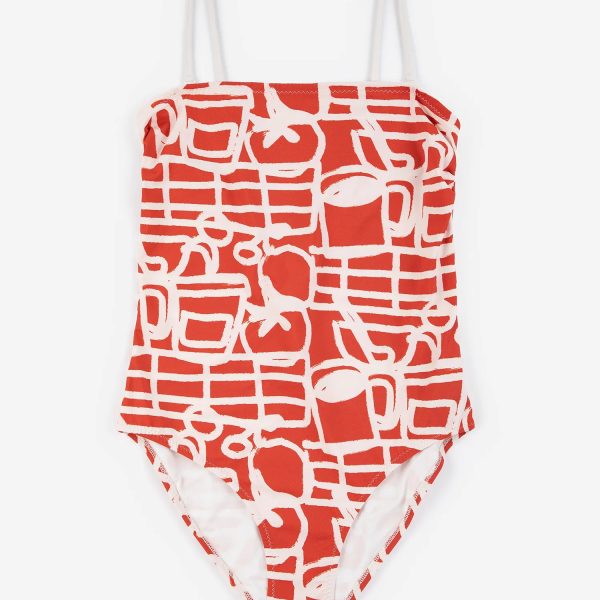 Cookery festival pattern recycled swimsuit