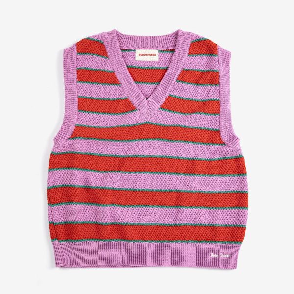 Striped V-neck vest