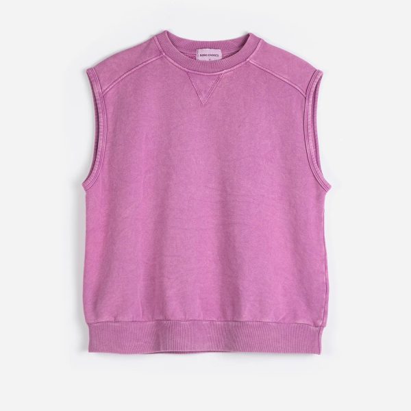 Washed sleeveless sweatshirt