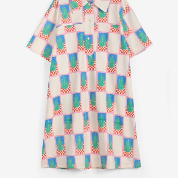 Simple pear pattern mini shirt dress