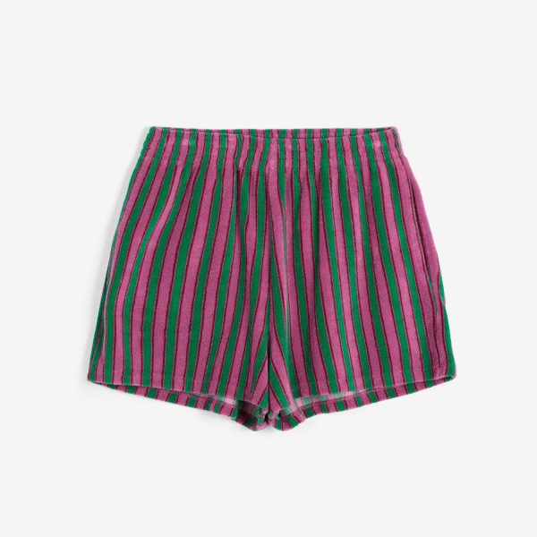 Striped terry shorts