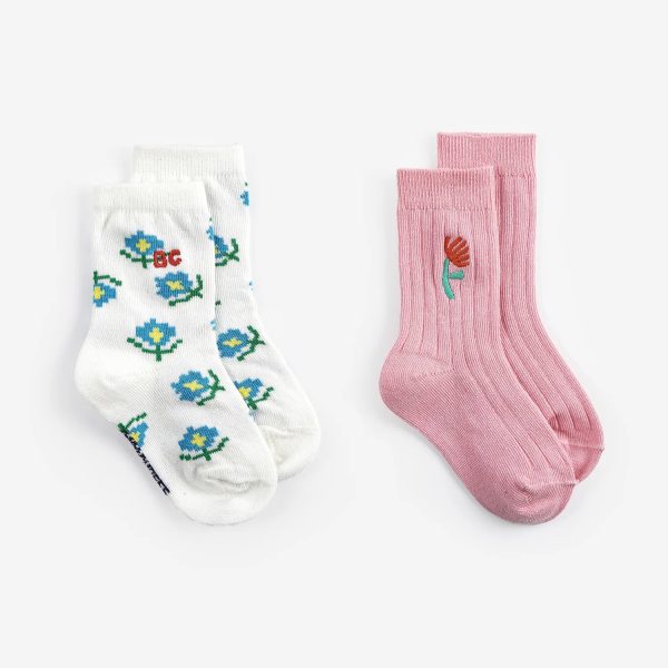 Flower short socks pack x 2
