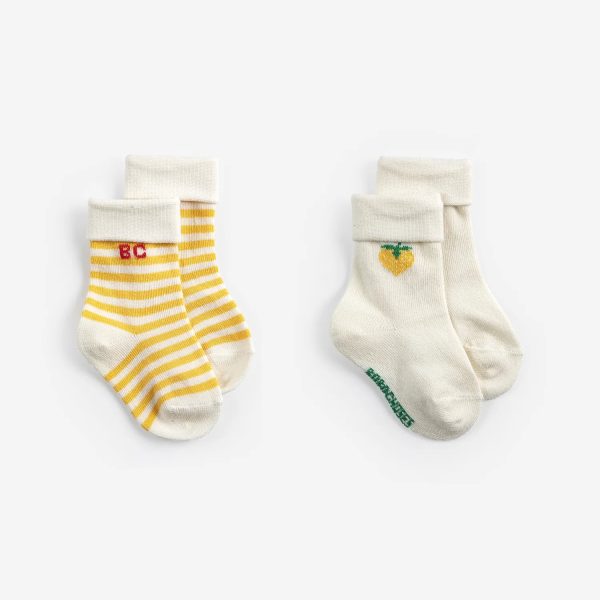 Pixel Strawberry short socks pack x 2