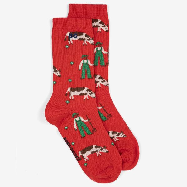 Farm Adventure all over long socks