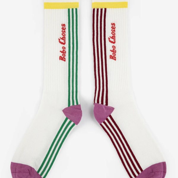 Striped cotton long socks