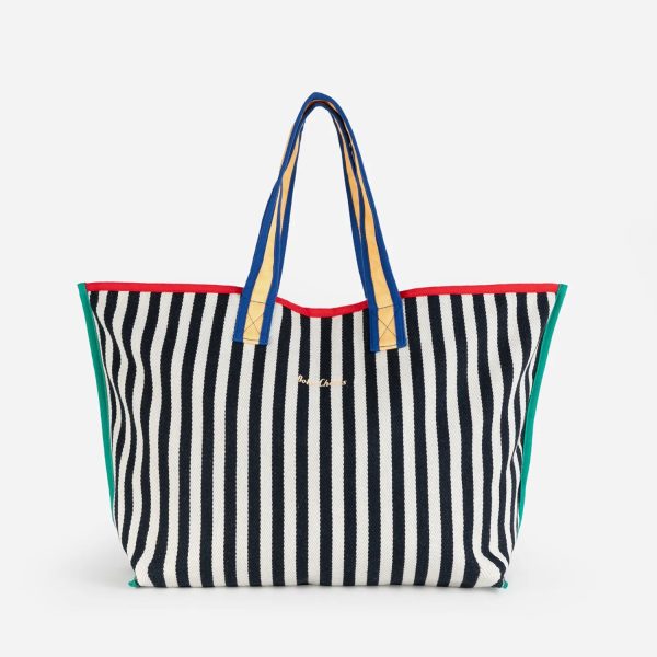 Color block cotton bag
