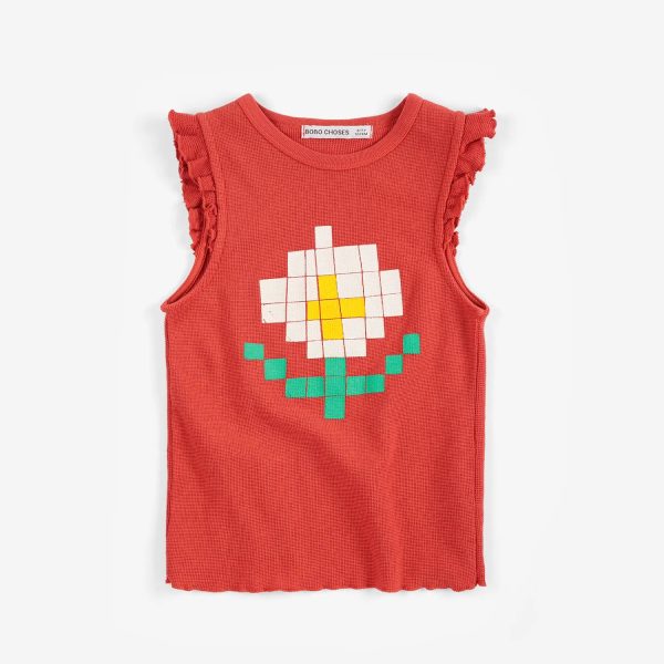 Pixel Daisy ruffled top