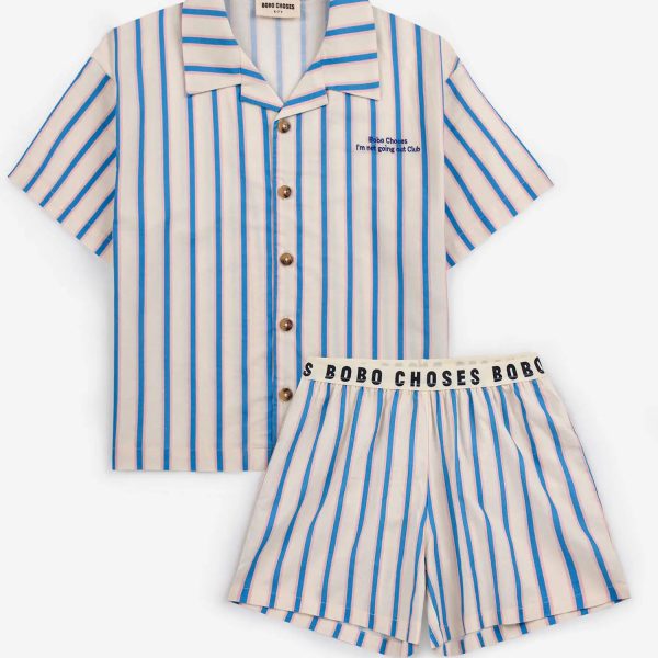 Blue Stripes loungewear woven set